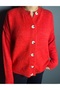 Button Detailed Knitwear Cardigan Crew Neck Oversize - 2