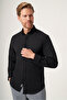 Black Buttoned Collar Oxford Slim Fit Cotton Shirt 1004265125 - 2