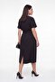 Women's Black V-Neck Belted Plus Size Event Dress - 5