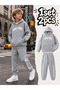 Children's New York Printed Hooded Sweatshirt and Sweatpants Top and Bottom Set