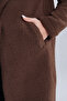 Brown Lamb Single Button Coat - 5