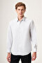 White-Black Hard Collar Slim Fit Cotton Shirt 1004265123