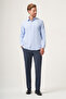 Blue Hard Collar Oxford Comfort Fit Cotton Shirt 1004265285 - 4