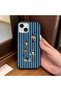 iPhone 13/14 Compatible Black Leather Textured Silicone Protects Camera Shock-Absorbing Pingu Cartoon Penguin Pattern Case