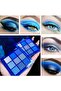 9 Colors Blue Eyeshadow Palette, Glitter Shimmer Matte Neutral Shades, High Pigmented Waterproof Gre - 2