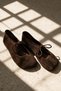 Pure Brown Women's Genuine Leather Suede Mary Jane Ballerina Lace-Up Shoes - 2