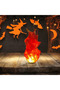 Halloween Floating Fireball Prop, Illuminated Floating Fireball Props, Artificial Fake Flame Ball, Unique Halloween Decoration Flame (Red) - 3