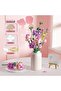Building Blocks, Romantic Flowers Bouquet Building Set, 413 PCS Artificial Pink Rose and Euca - 7