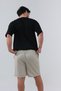 Double Leg Wide Leg Elastic Double Pocket Men's Pique Beige Shorts - 7