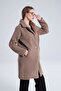 Sütlükahve Lamb Single Button Coat - 4