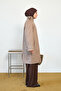 Women's Plaid Lined Mid-Length Shirt Collar Trench Coat Mink - 5