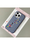 iPhone 15 Pro Compatible Blue Leather Textured Silicone Protects Camera Shock-Absorbing Cat and Star Pattern Case - 2