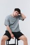 Double Leg Wide Leg Elastic Double Pocket Men's Pique Black Shorts - 4