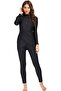 Women's Long Sleeve Bikini Full Coverage Moderate Swimsuit (Black/L)