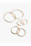3-Piece Twisted Steel Hoop Earring Set - 3