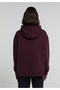 Relax Fit Hooded Printed Women's Purple Sweatshirt - 2
