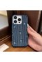iPhone 15 Pro Compatible Blue Leather Textured Silicone Protects Camera Shock-Absorbing Turtle Pattern Case
