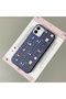 iPhone 12/12 Pro Compatible Blue Leather Textured Silicone Protects Camera Shock-Absorbing Cartoon Dog Pattern Case - 2