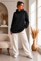 Women's Hooded Special Design Belted Striped Sweatshirt