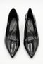 Galden Women's Heeled Shoes Pointed Toe Short Thin Heel Shiny Textured Stylish Classic Shoes 2035 Heel 5 cm - 2