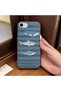iPhone 7/8/Se 2020 2022 Compatible Gray Leather Textured Silicone Protects Camera Shock Absorbing Marine Animals Pattern Case