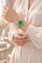 Nishon Women's Wristwatch Green Dial Gold Silver Color Steel Band Roman Numerals Date Display Moon Phase Detail Elegant Analog Watch 2026 - 8