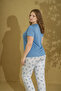 Silky Textured Plaid Battal Pajama Set - 2
