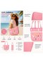 Kaliedo 35×11×26cm EVA Rubber Beach Tote Bag with 5 Summer Charms | Waterproof, Durable & Easy-to-Clean | Spacious Summer Beach Bag for Women & Family (Pink) - 6