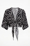 Kanatlı Bağlamalı Desenli Bolero - 3