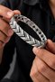 Men's Steel Bracelet Magnetic Herringbone Model Silver Color Steel Bracelet - 2