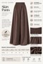 Women's Brown Skirt Pants Modal Cotton Loose Fit Elastic Waist Side Pockets Comfortable Pants Code:Etekpant-2 - 6