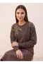 سترة مزينة بأوراق الشجر الذكية مع ياقة دائرية - 6