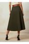 Smart Midi Cotton A-line Skirt - 4