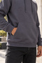 3 Thread Quality Combed Cotton Fabric Men's Hooded Comfortable Fit Smoked Sweatshirt with Kangaroo Pocket - 4