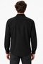 Mens Slim Fit Black Cotton Shirt Slim Fit Organic Cotton Pique Men's Shirt Black - 3
