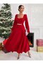 Women's Stone Detailed Maxi Length Slit Dress