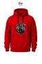 Turkish Nationalist Design Eagle Printed and Turkish Text Printed Hooded Sweatshirt with Kangaroo Pocket, 100% Cotton, 3 Thread Sweatshirt