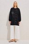 Flower Stone Embroidered Button Detailed Black Tunic 10810 - 2