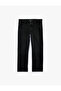 Regular Waist Cotton Vintage Straight Jean Trousers with Pockets - 3