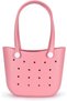 Kaliedo 35×11×26cm EVA Rubber Beach Tote Bag with 5 Summer Charms | Waterproof, Durable & Easy-to-Clean | Spacious Summer Beach Bag for Women & Family (Pink) - 3