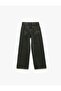 Star Pattern Loose Fit Cotton Wide Leg Denim Trousers - 5