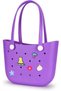 Kaliedo 35×11×26cm EVA Rubber Beach Tote Bag with 5 Summer Charms | Waterproof, Durable & Easy-to-Clean | Spacious Summer Beach Bag for Women & Family (Purple) - 2