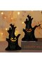 Halloween Tree Face LED Lamp, Tree Stump Shape Lantern Lights Ghost Smile Ghost Tree Stump Figurines for Table Decorations Halloween - 5