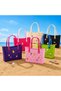 35×11×26cm cm EVA Rubber Beach Tote Bag with 5 Summer Charms | Waterproof, Durable & Easy-to-Clean | Spacious Summer Beach Bag for Women & Family - 7