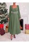 Women's Stone Detailed Maxi Length Slit Dress - 5