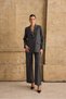 Women's Gray Blazer Jacket and Trousers Two-Piece Set