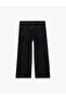 Cotton Chain Detailed Wide Leg Denim Trousers - 5