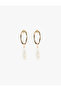 Oval Dangle Pearl Earrings