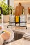 Set of 2 | |   Alaçati New Transparent with Stand | |   Luxury Glass Soap Dispenser with Metal Stand, Detergent Dispenser, Hand and Dishwashing Set, Kitchen Countertop and Sink Organizer, Glass Liquid Soap Dispenser, Sponge Holder, Glass Bottle - 3