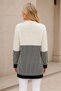Women's Closureless Long Sleeve Line Patterned Comfortable Fit Elegant Stylish Daily Black and White Knitwear Cardigan - 3
